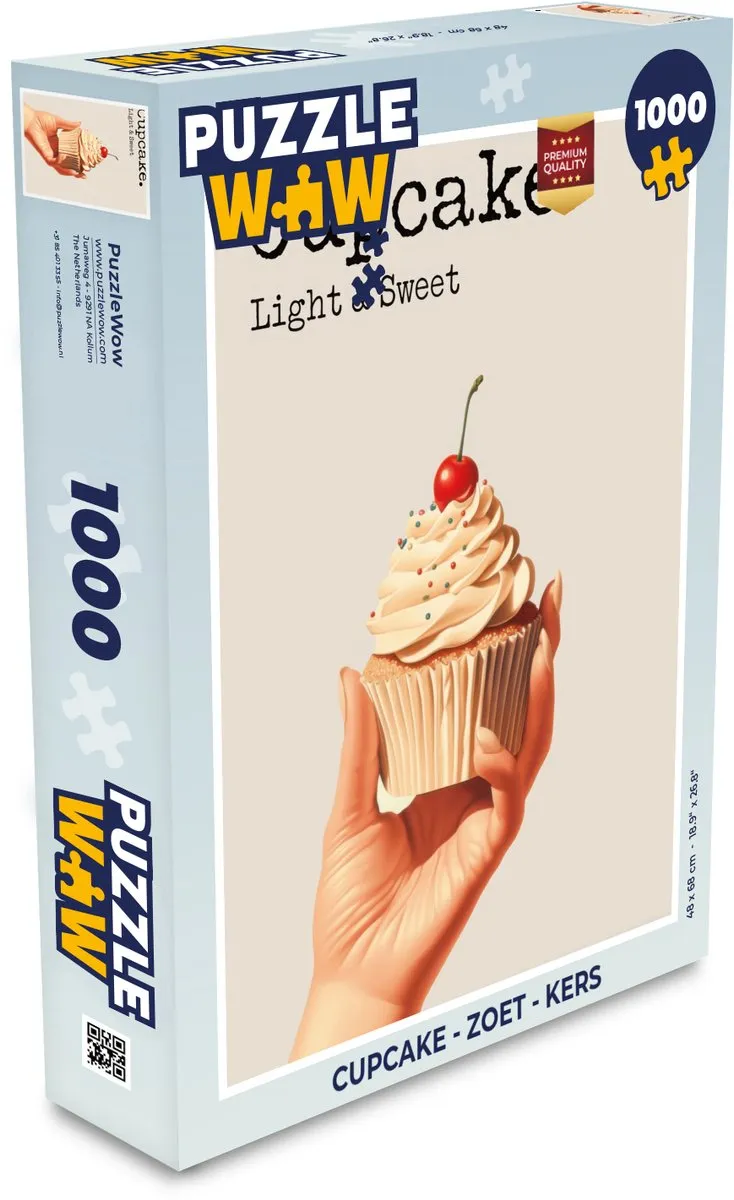 PuzzleWow Cupcake Legpuzzel 1000 Stuks - Cupcake - Tekst