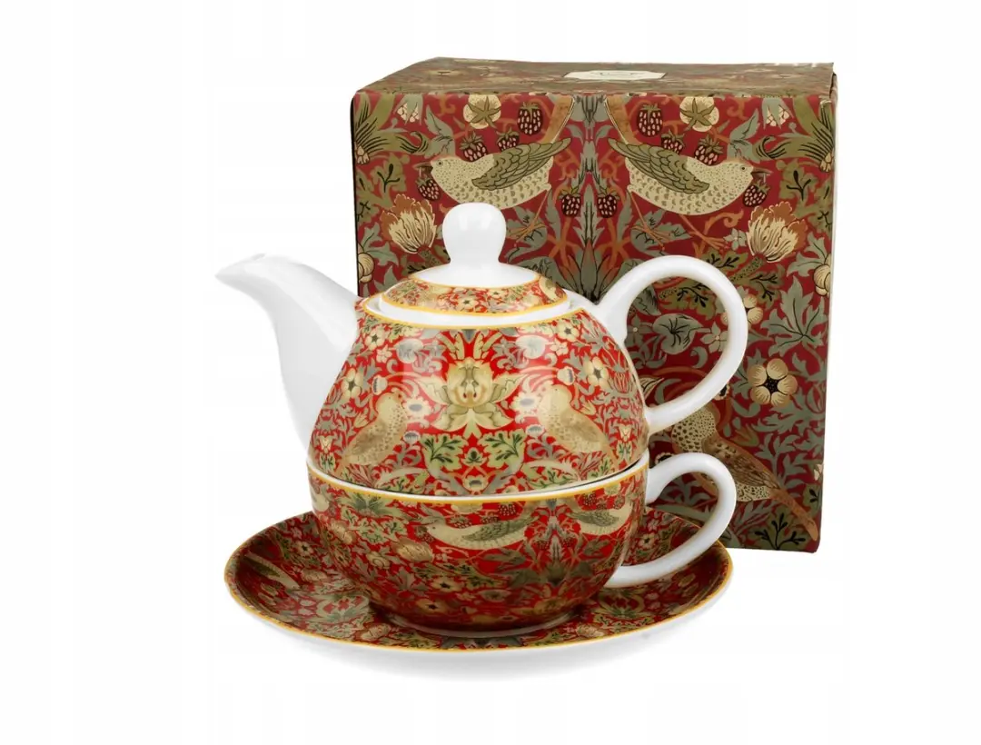 Tea for One "Strawberry Thief Red" porselein