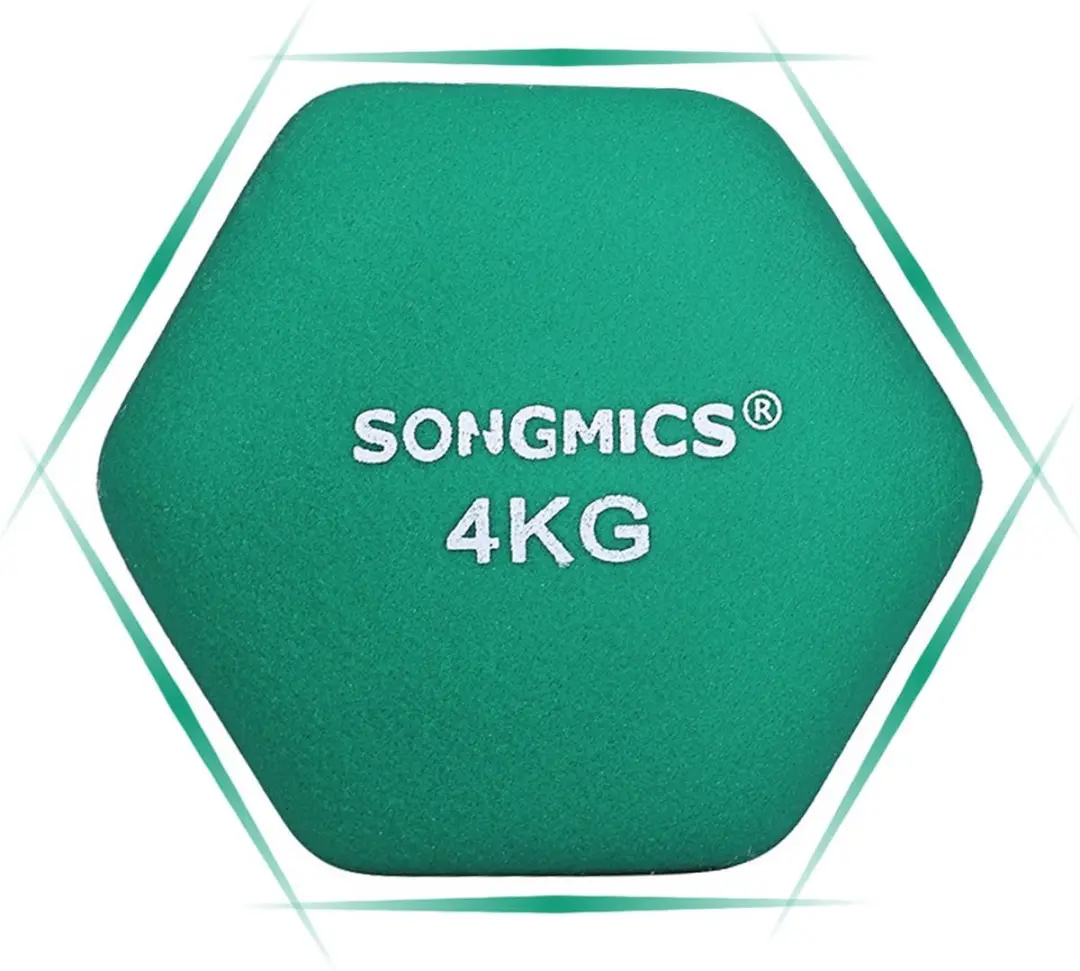 Songmics SYL68GN Haltergewichten 4kg - 2 Stuks Groen - afbeelding 4 van 4