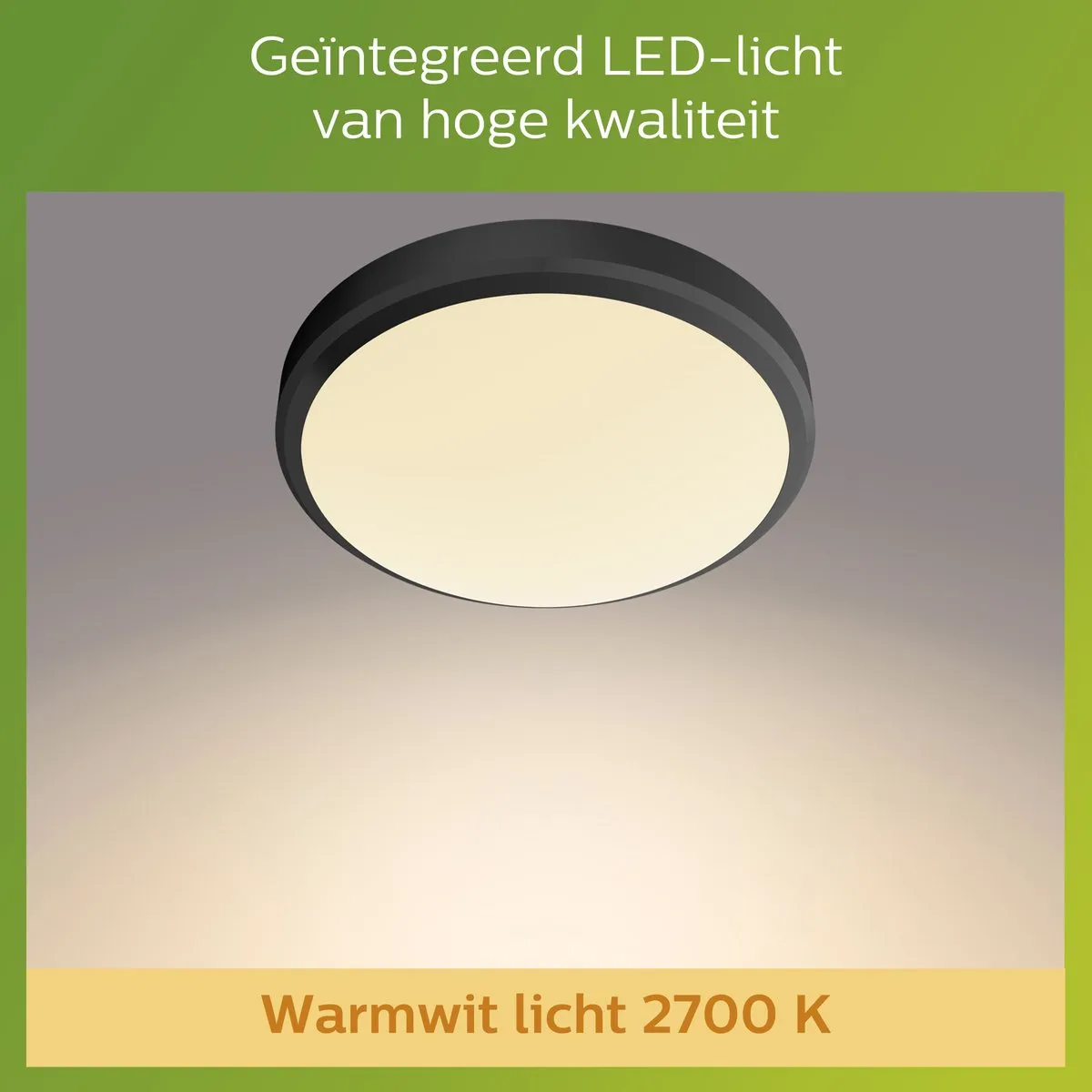 Philips Doris Ceiling 6W Warm Wit IP54 - Zwart - afbeelding 6 van 6