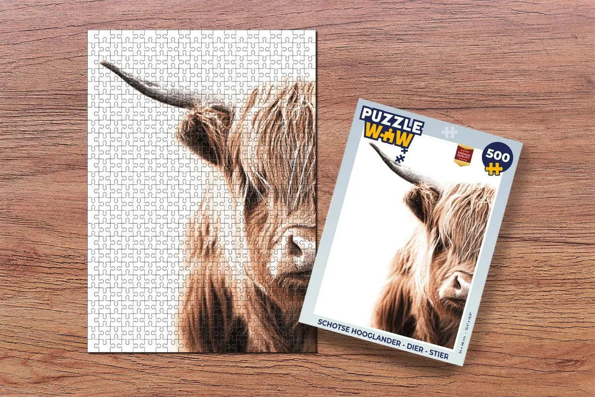 PuzzleWow Schotse Hooglander Legpuzzel 500 Stuks - Multicolor