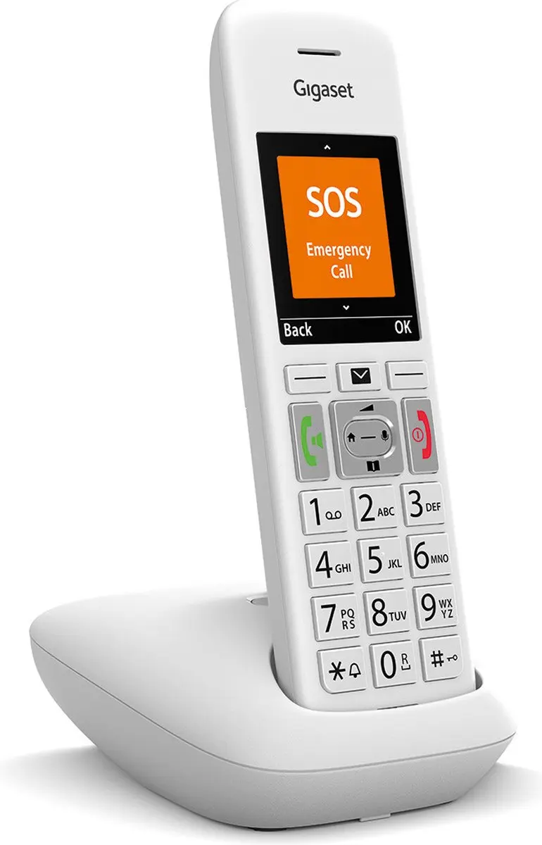 Gigaset E390, Analoge-/DECT-telefoon, Draadloze handset, Luidspreker, 200 entrie