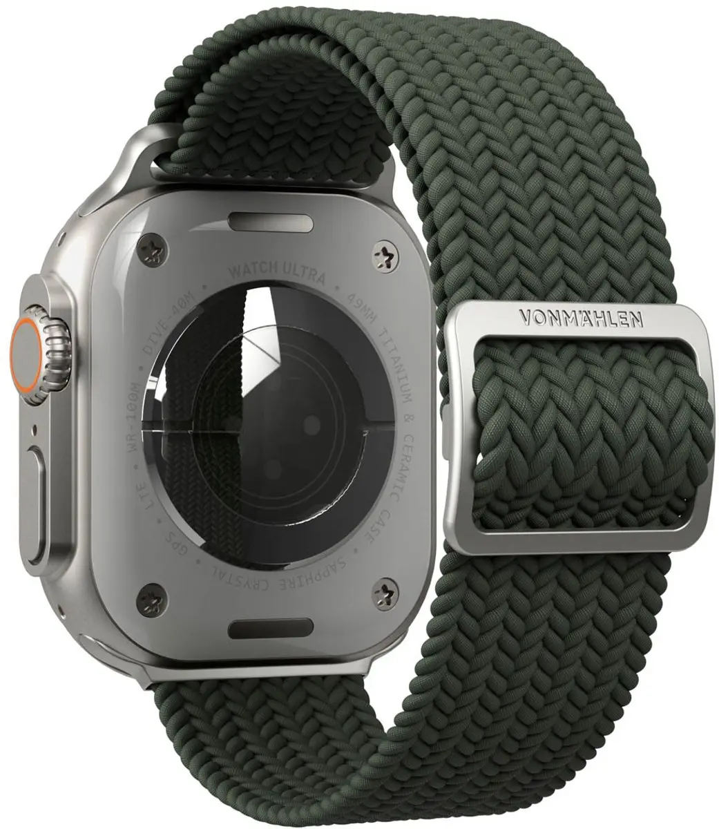 Vonmählen Woven Loop Apple Watch band - Olive - afbeelding 2 van 5