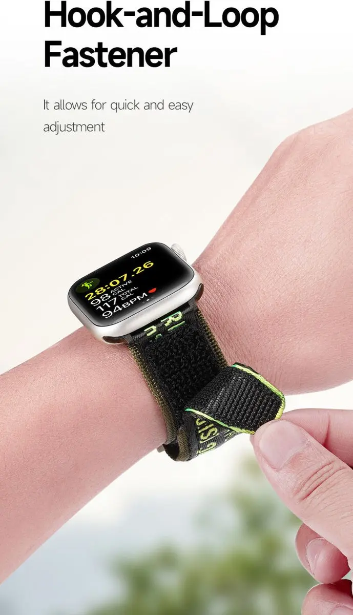 Dux Ducis Outdoor Bandje Apple Watch - 42/44/45/46/49mm - Nylon - Zwart - afbeelding 4 van 6