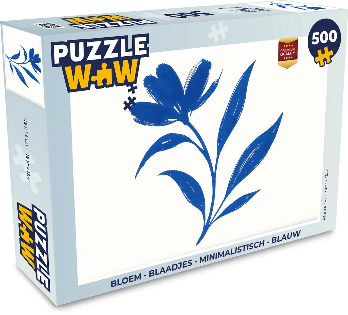 PuzzleWow Minimalistische Bloem Blaadjes Legpuzzel 500 Stuks - Blauw