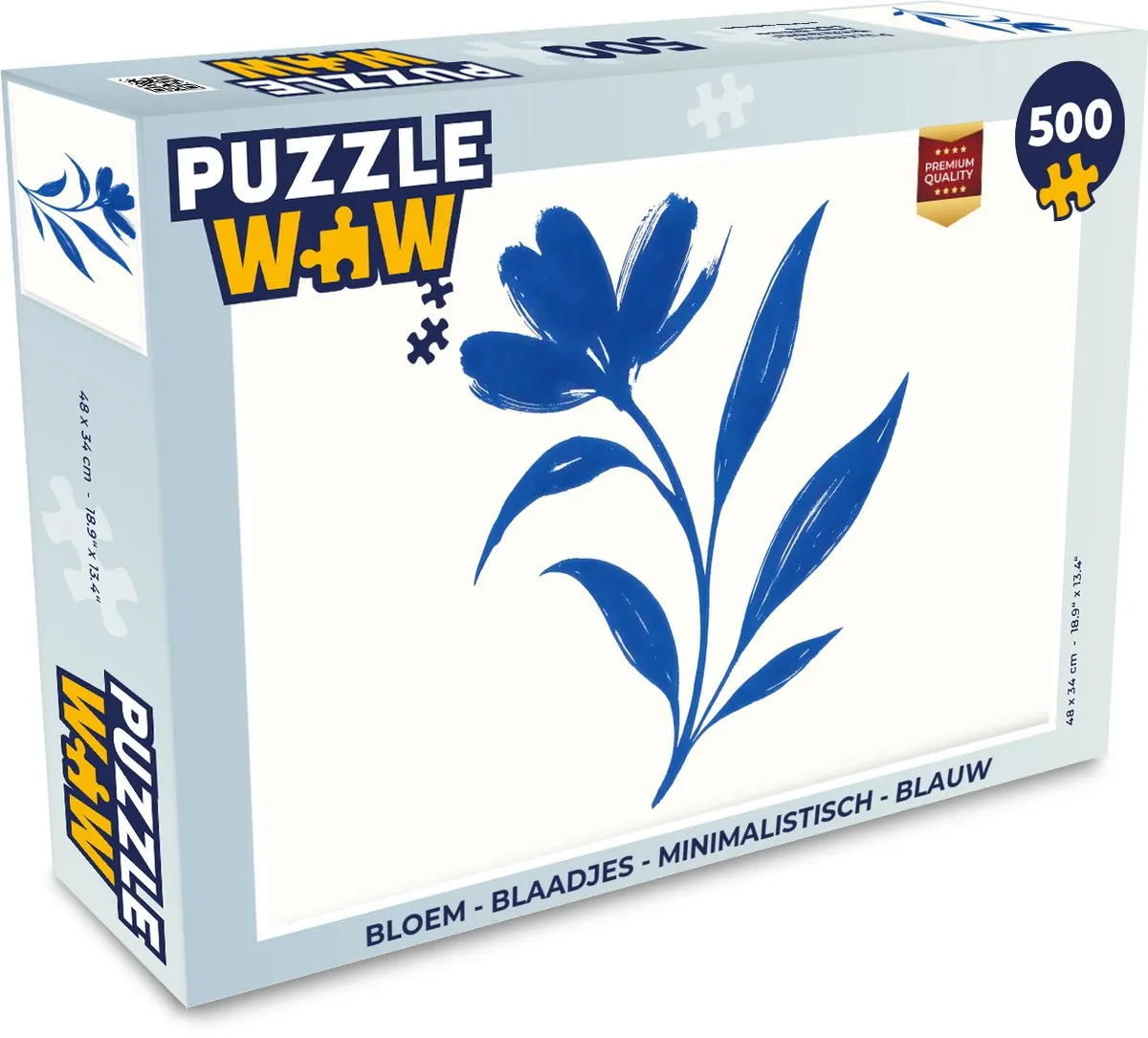 PuzzleWow Minimalistische Bloem Blaadjes Legpuzzel 500 Stuks - Blauw