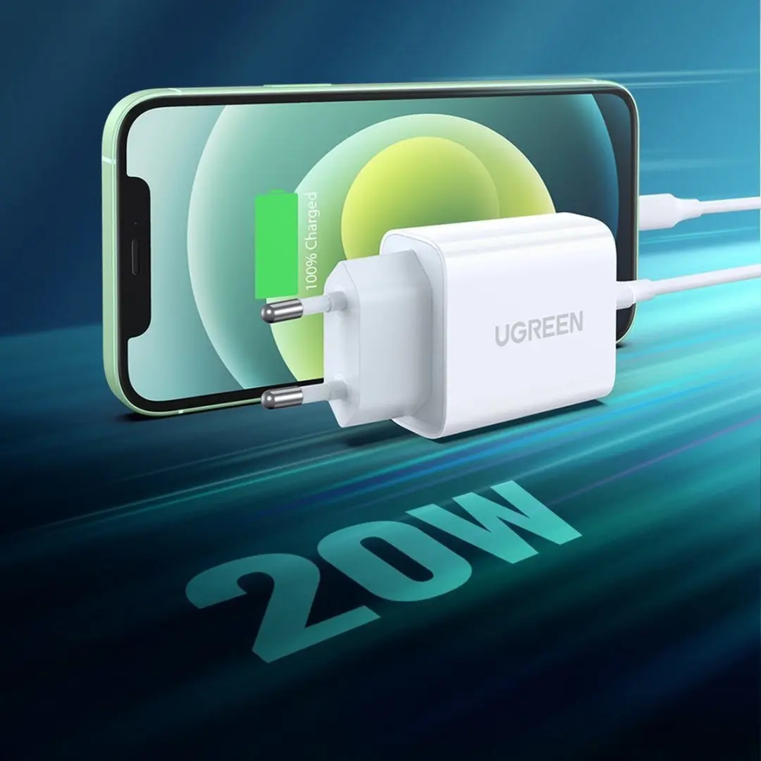 Ugreen USB Power Delivery Oplader 20W - Wit - afbeelding 3 van 6