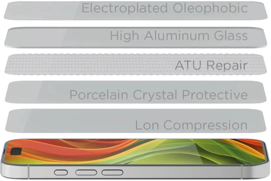 Mobile Origin Oranje Schermbeschermer Reserveglas iPhone 14 Pro - Transparent