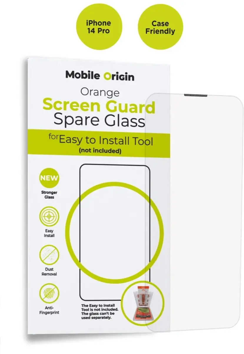 Mobile Origin Oranje Schermbeschermer Reserveglas iPhone 14 Pro - Transparent