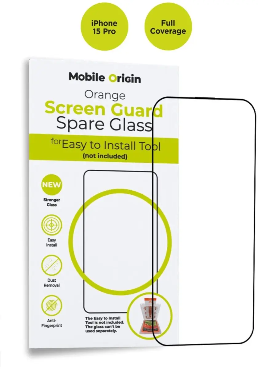 Mobile Origin Oranje Schermbeschermer Reserveglas iPhone 15 Pro