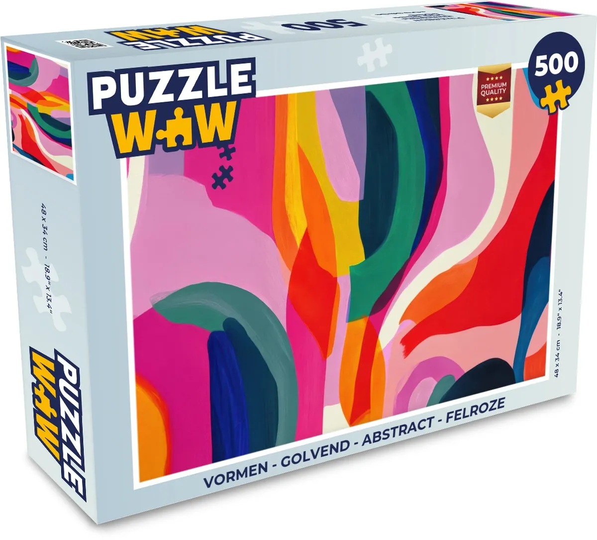 PuzzleWow Abstract Golvend Legpuzzel 500 Stuks - Felroze