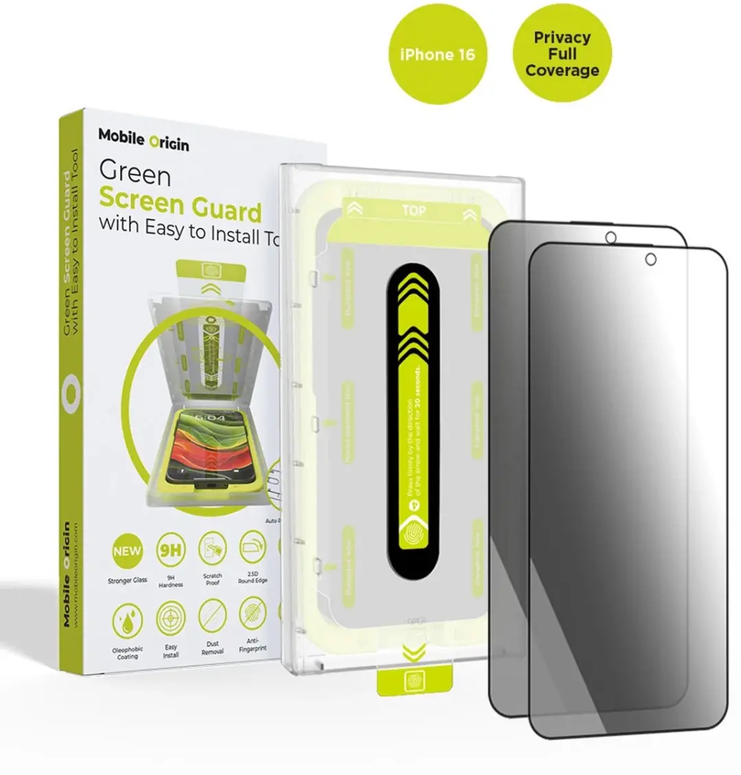 Mobile Origin Screen Guard Privacy - iPhone 16 - 2 Stuks Transparent