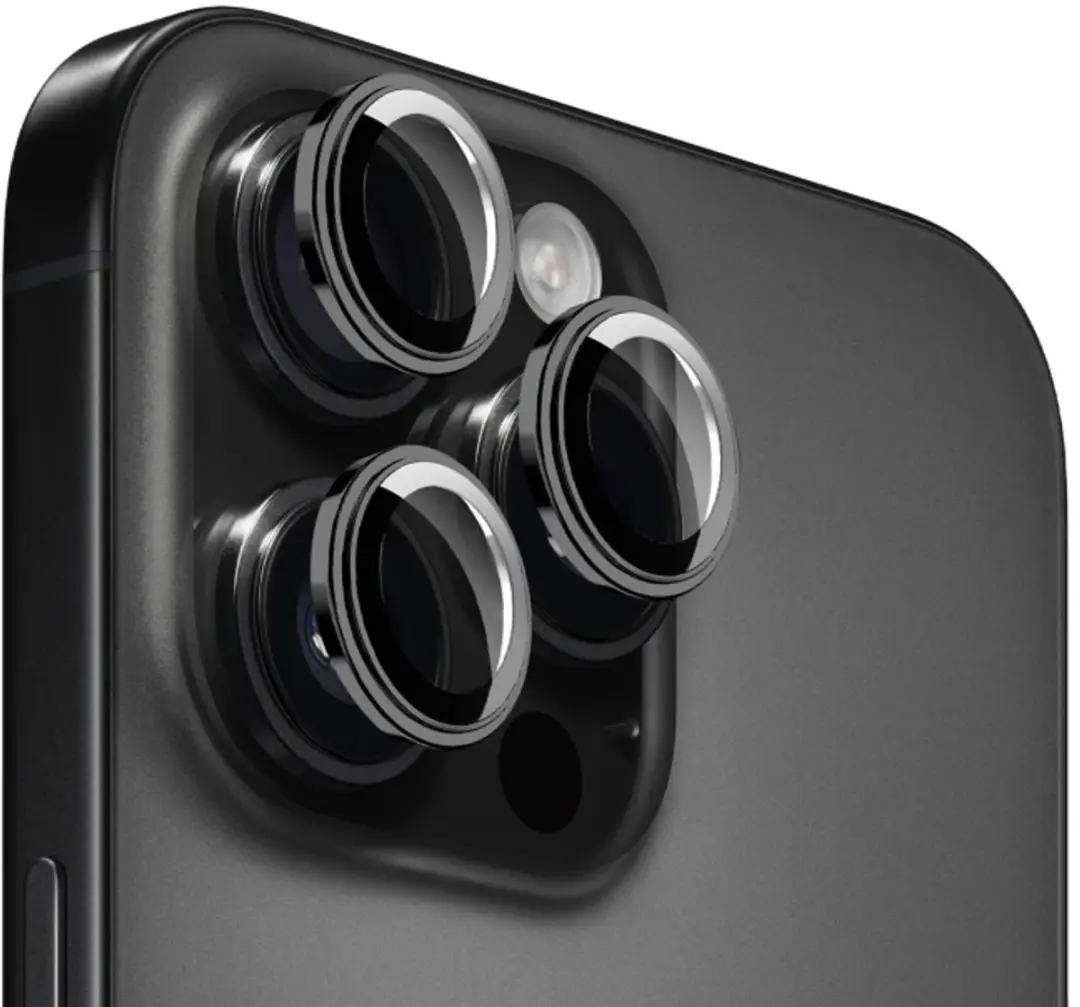Mobile Origin Easy Lensbeschermers iPhone 15 Pro/Pro Max - Zwart