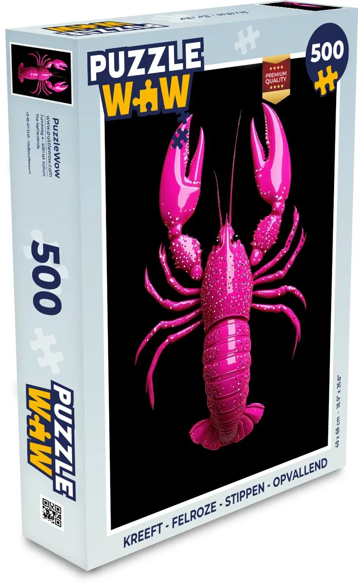 PuzzleWow Kreeft Puzzel 500 Stuks - Felroze