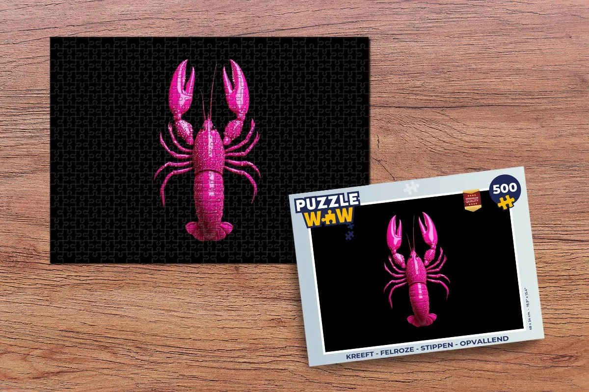 PuzzleWow Kreeft Puzzel 500 Stuks - Felroze