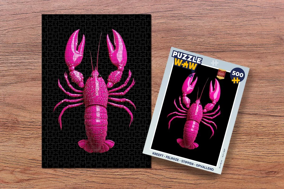 PuzzleWow Kreeft Puzzel 500 Stuks - Felroze