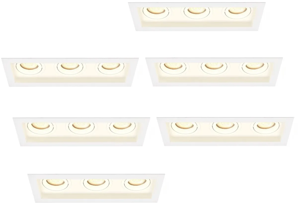 LEDVION 6x Inbouwspot Triple Rechthoek 270x100mm