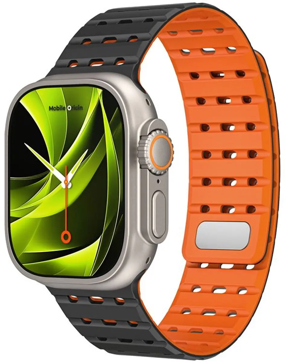 Mobile Origin Magnetische Band - Apple Watch 44-49mm - Zwart/Oranje