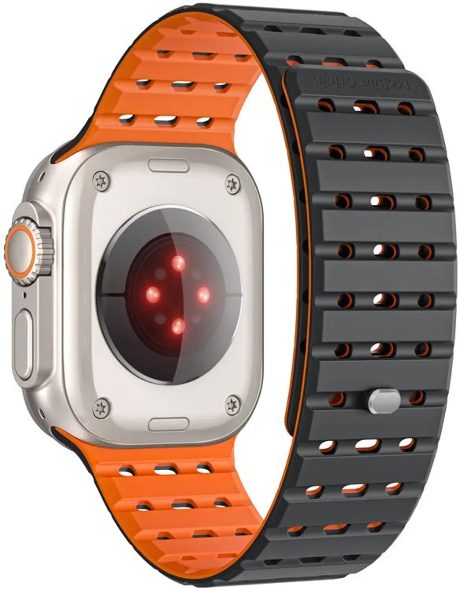 Mobile Origin Magnetische Band - Apple Watch 44-49mm - Zwart/Oranje
