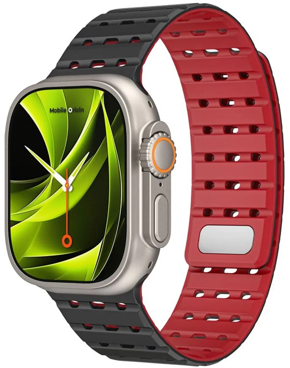 Mobile Origin Magnetische Band - Apple Watch 22mm - Zwart/Rood