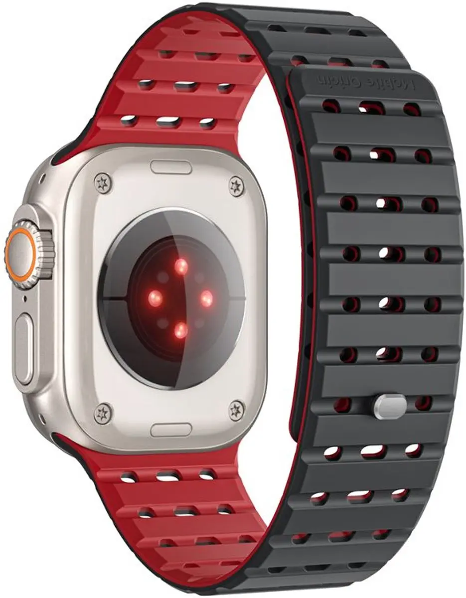 Mobile Origin Magnetische Band - Apple Watch 22mm - Zwart/Rood