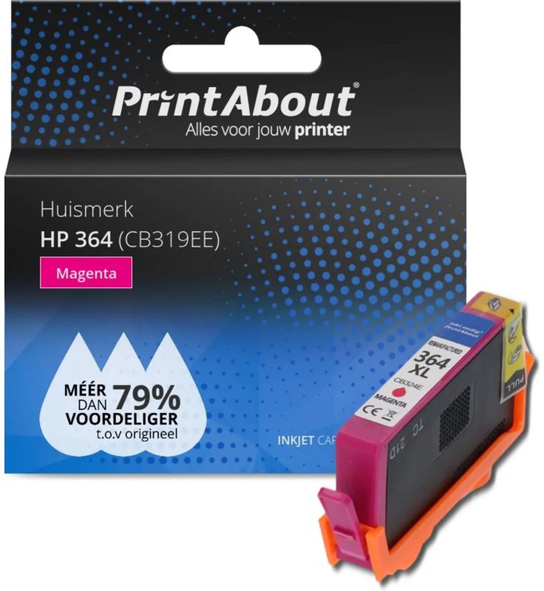 PrintAbout Huismerk HP 364 CB319EE-PA Inktcartridge - Magenta