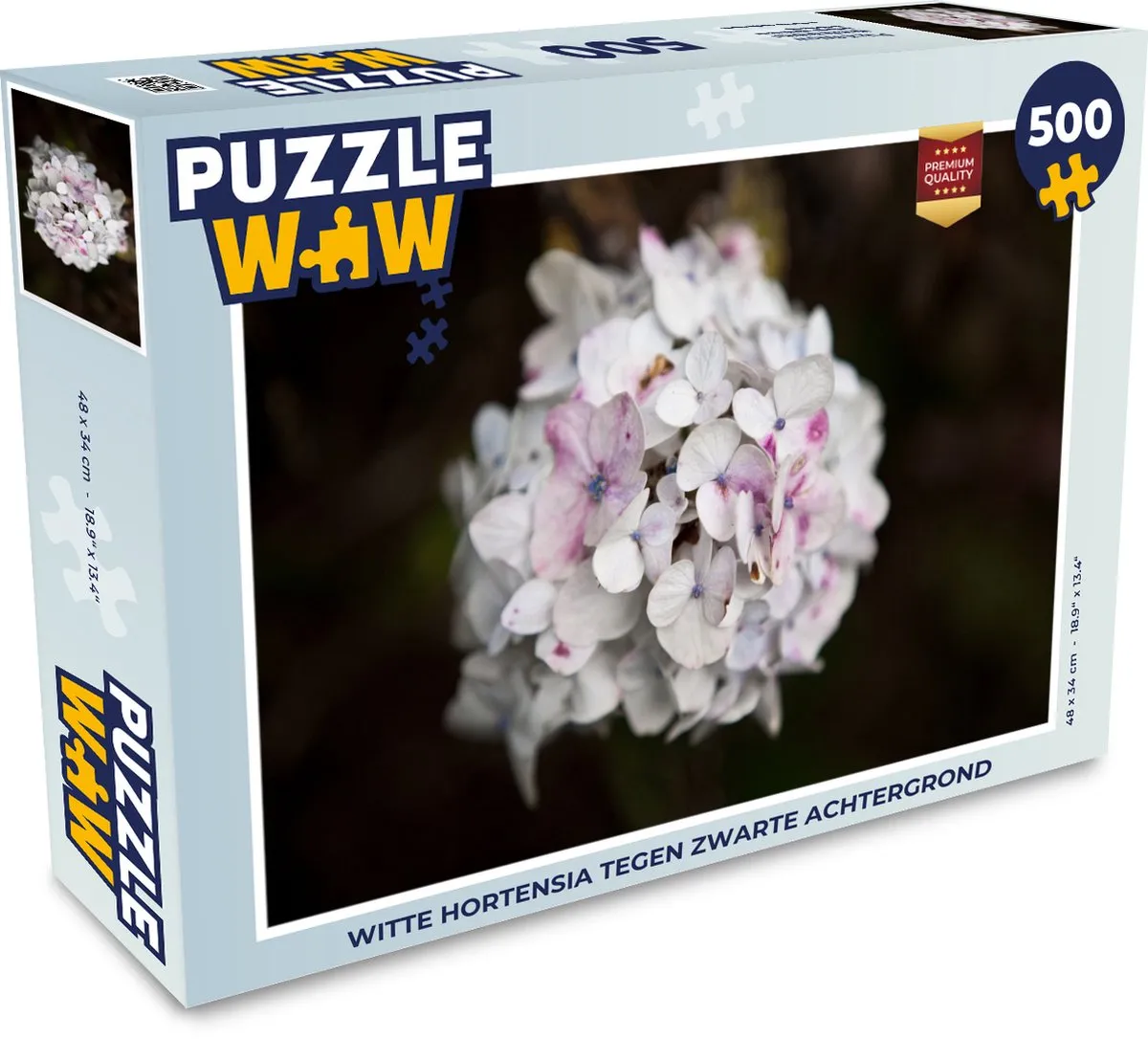 PuzzleWow Legpuzzel Witte Hortensia 500 Stuks