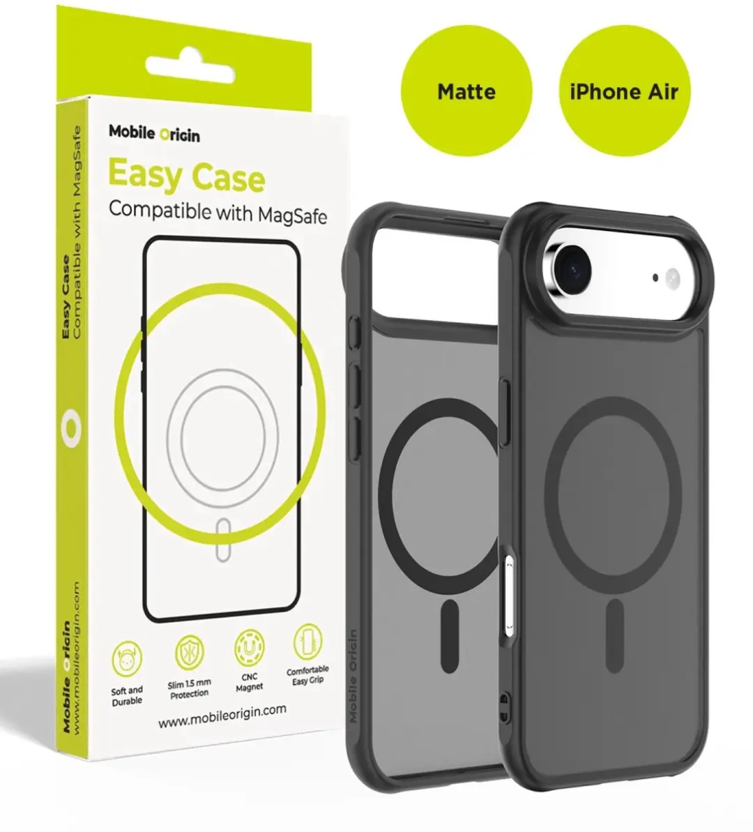Mobile Origin Hybrid MagSafe Hoesje - iPhone Air - 8594215996347 - Transparent