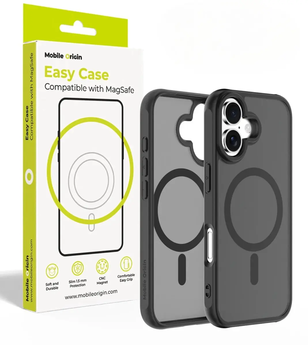 Mobile Origin Hybrid MagSafe Hoesje Matzwart