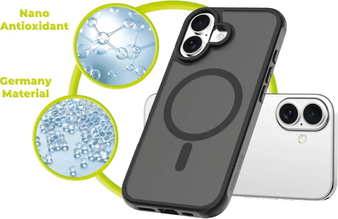 Mobile Origin Hybrid MagSafe Hoesje Matzwart - iPhone 16 - 1 Pasje