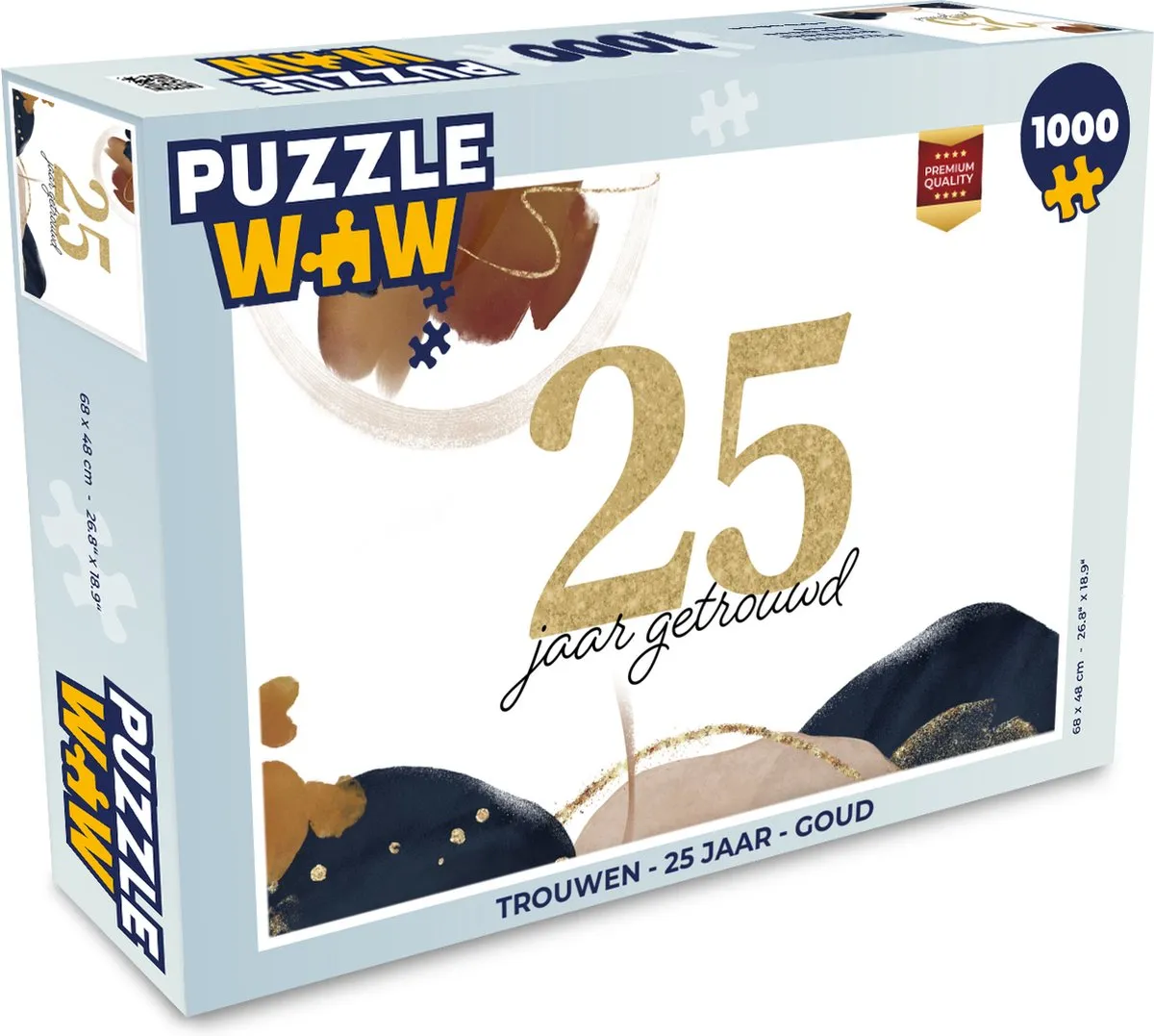 PuzzleWow Legpuzzel 1000 Stuks - 25 Jaar Getrouwd - Multicolor