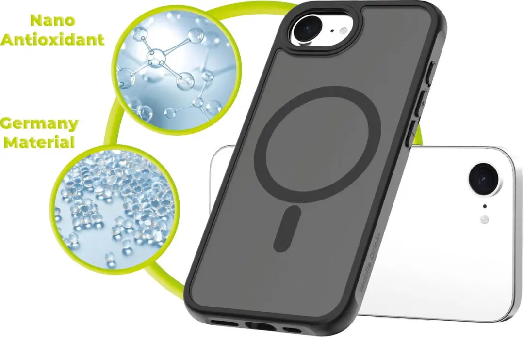 Mobile Origin Hybrid MagSafe Hoesje 8594215996408 - iPhone 16E - Transparent