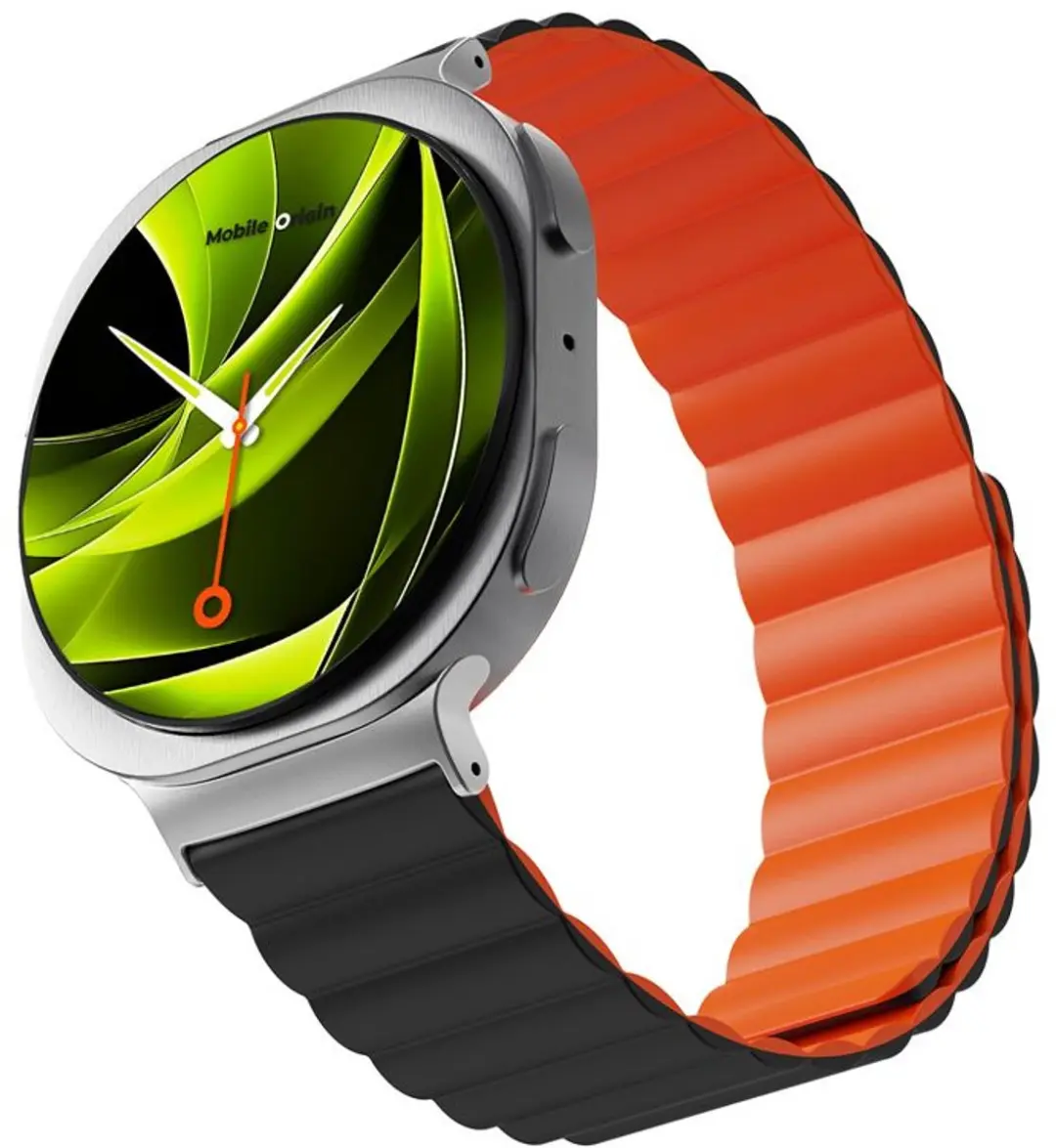 Mobile Origin Easy Strap Magnetic Galaxy Watch 8 - Zwart/Oranje