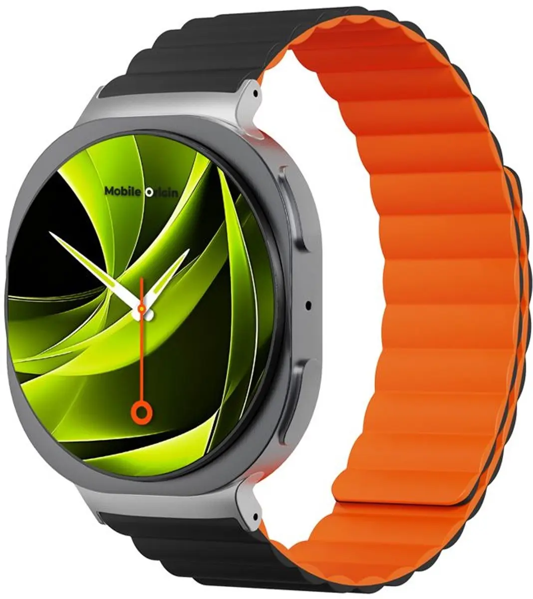 Mobile Origin Easy Strap Magnetic Galaxy Watch 8 - Zwart/Oranje