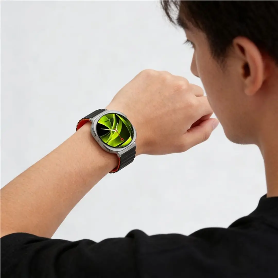 Mobile Origin Easy Strap Magnetic Galaxy Watch 8 - Zwart/Oranje