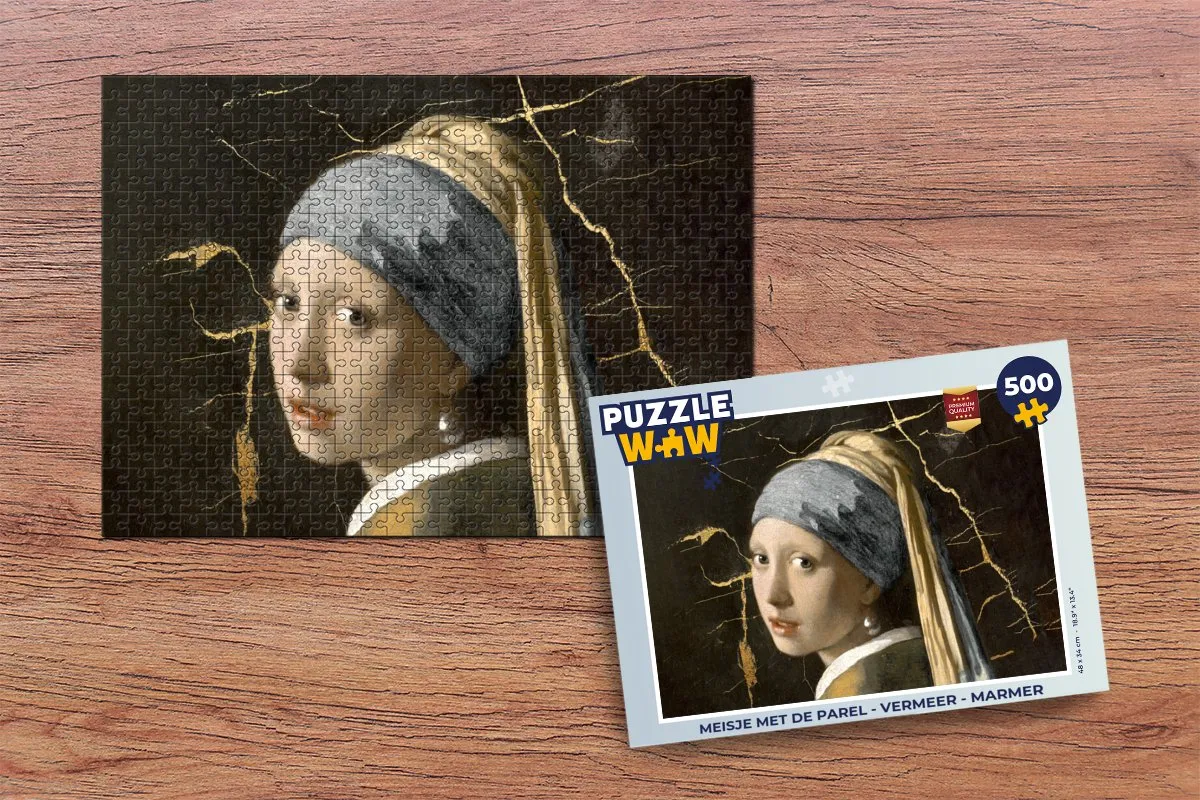 PuzzleWow Vermeer Meisje met de parel Legpuzzel 500 Stuks - Multicolor