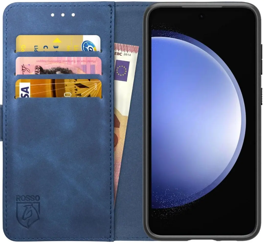 Rosso Element Book Case Wallet Hoesje 146119 - Samsung Galaxy S23 - 3 Pasjes - Blauw