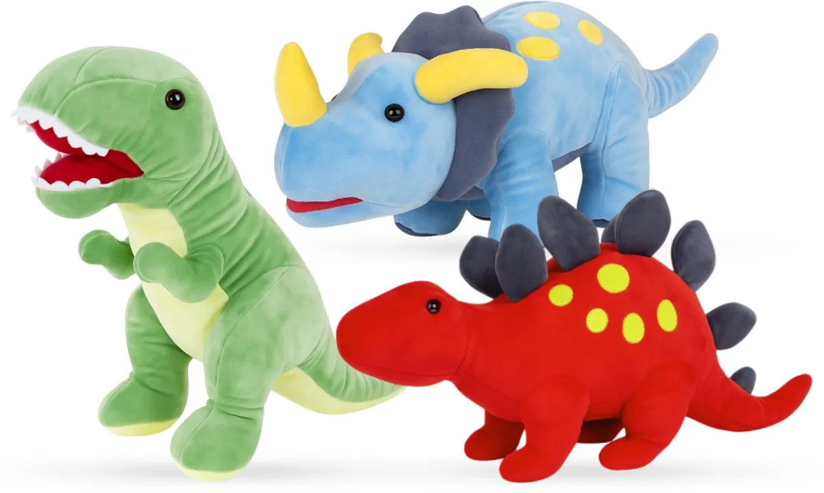 Topknuffels Triceratops Blauw - Dinosaurusknuffel 50cm