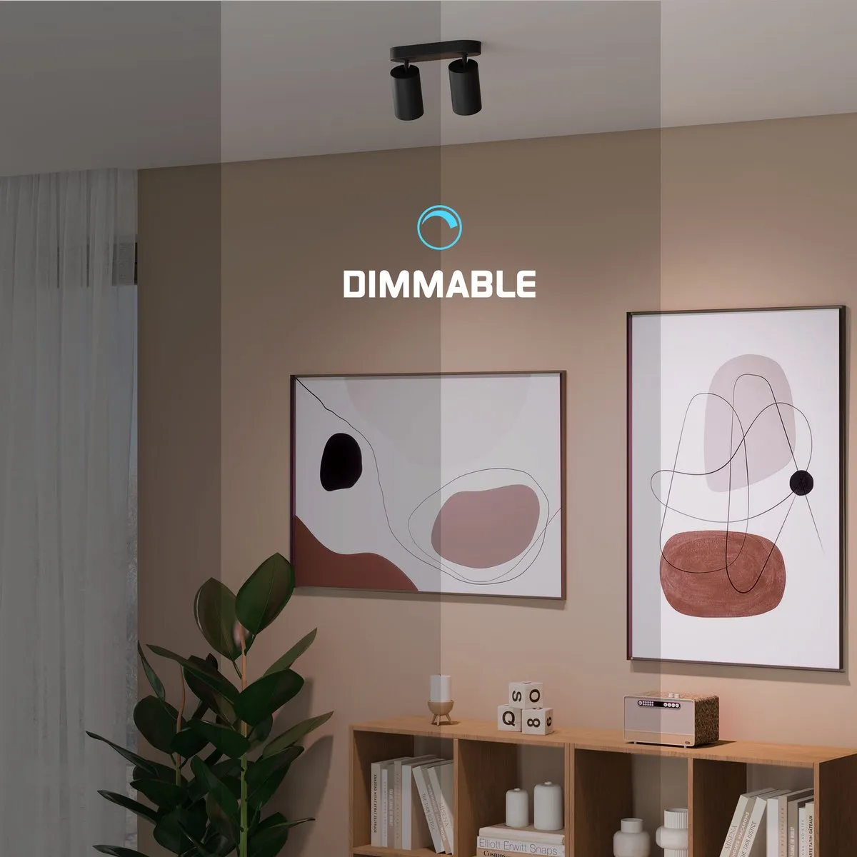 LEDVION LED Plafondspot 2x3W 2700K Zwart - Dimbaar
