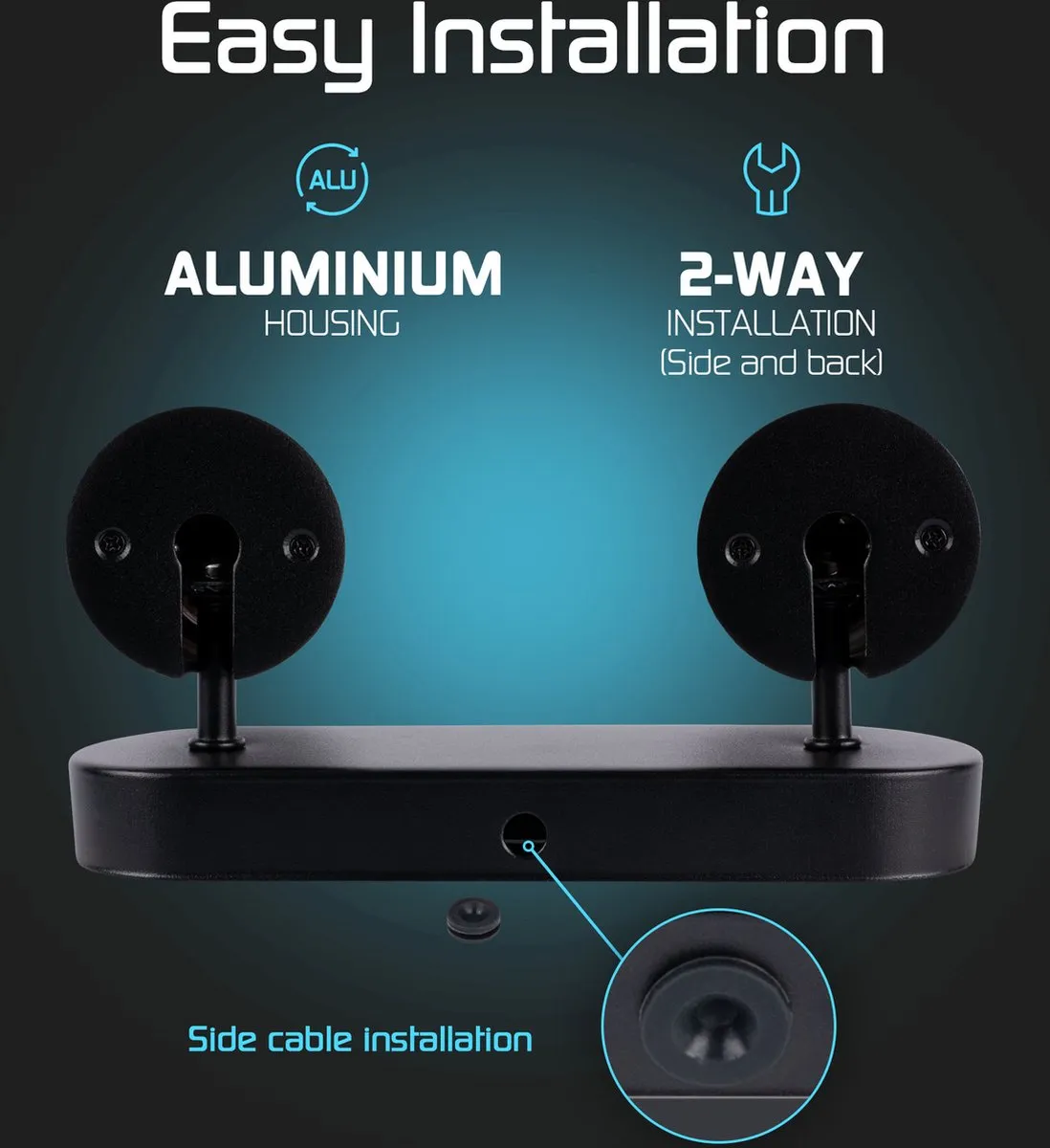 LEDVION LED Plafondspot 2x3W 2700K Zwart - Dimbaar