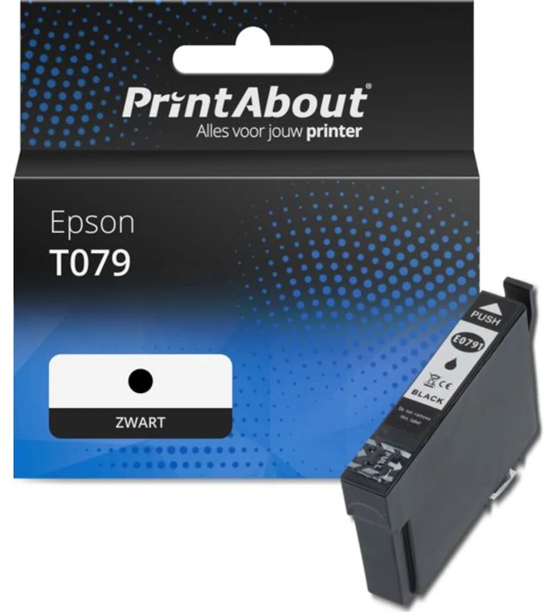 PrintAbout T079 Inktcartridge Zwart