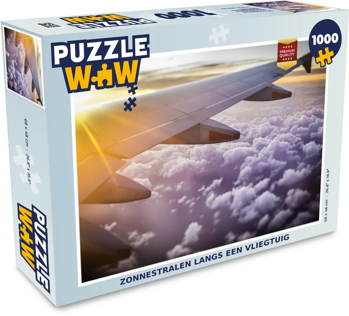 PuzzleWow Legpuzzel Zonnestralen langs een Vliegtuig 1000 Stuks