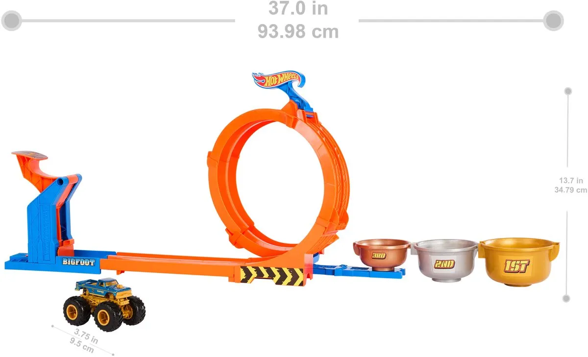 Hot Wheels Monstertrucks Loopen en Draaien Trofee JBX64 - Speelgoedtruck - afbeelding 2 van 6