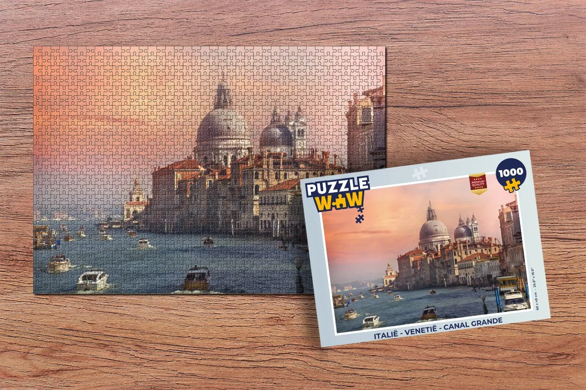 PuzzleWow Italië Venetië Canal Grande Legpuzzel 1000 Stuks - Multicolor