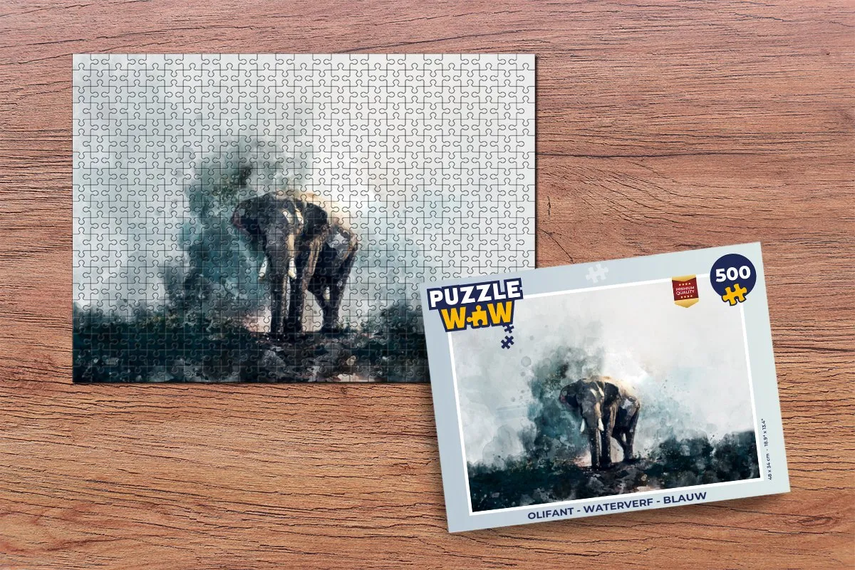 PuzzleWow Olifant Legpuzzel 500 Stuks - Multicolor