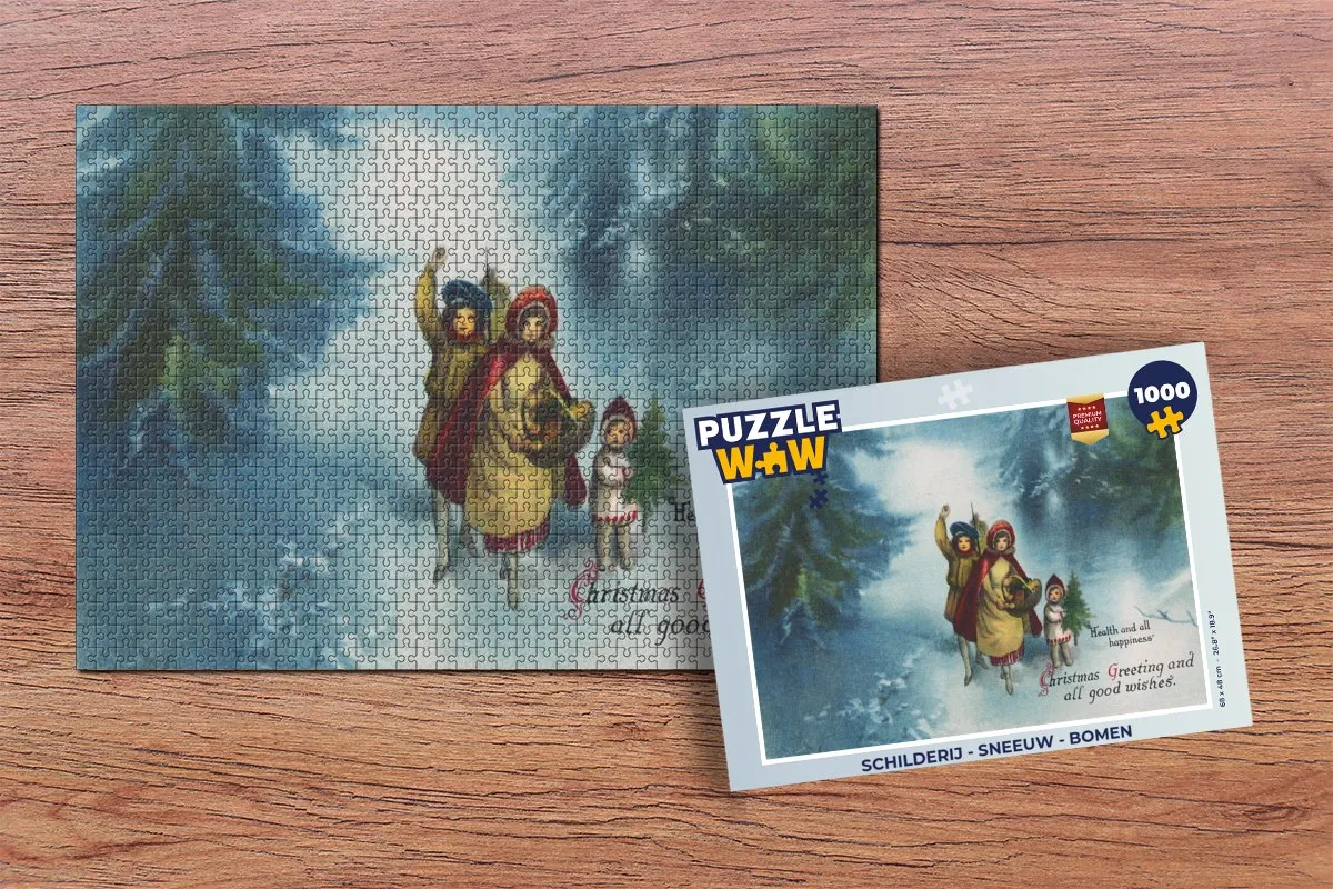 PuzzleWow Kerstboodschap Legpuzzel 1000 Stuks - Multicolor