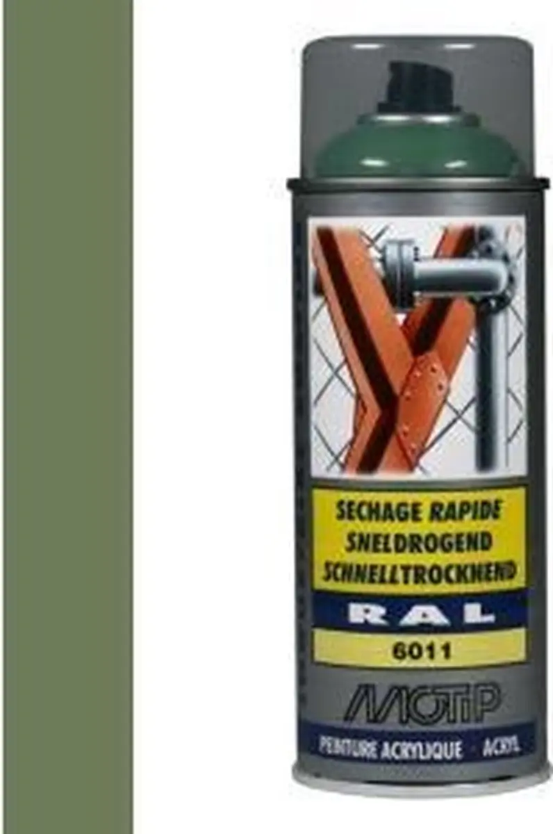 Motip industrial acryllak hoogglans RAL 6011 reseda groen