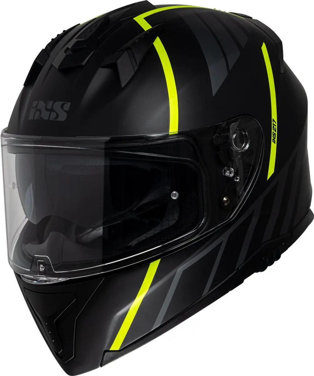 IXS iXS217 2.0 Mat Zwart Geel Integraalhelm
