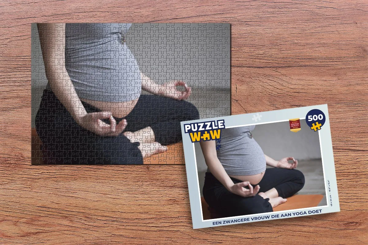 PuzzleWow Yoga Zwangere Vrouw Legpuzzel 500 Stuks - Multicolor