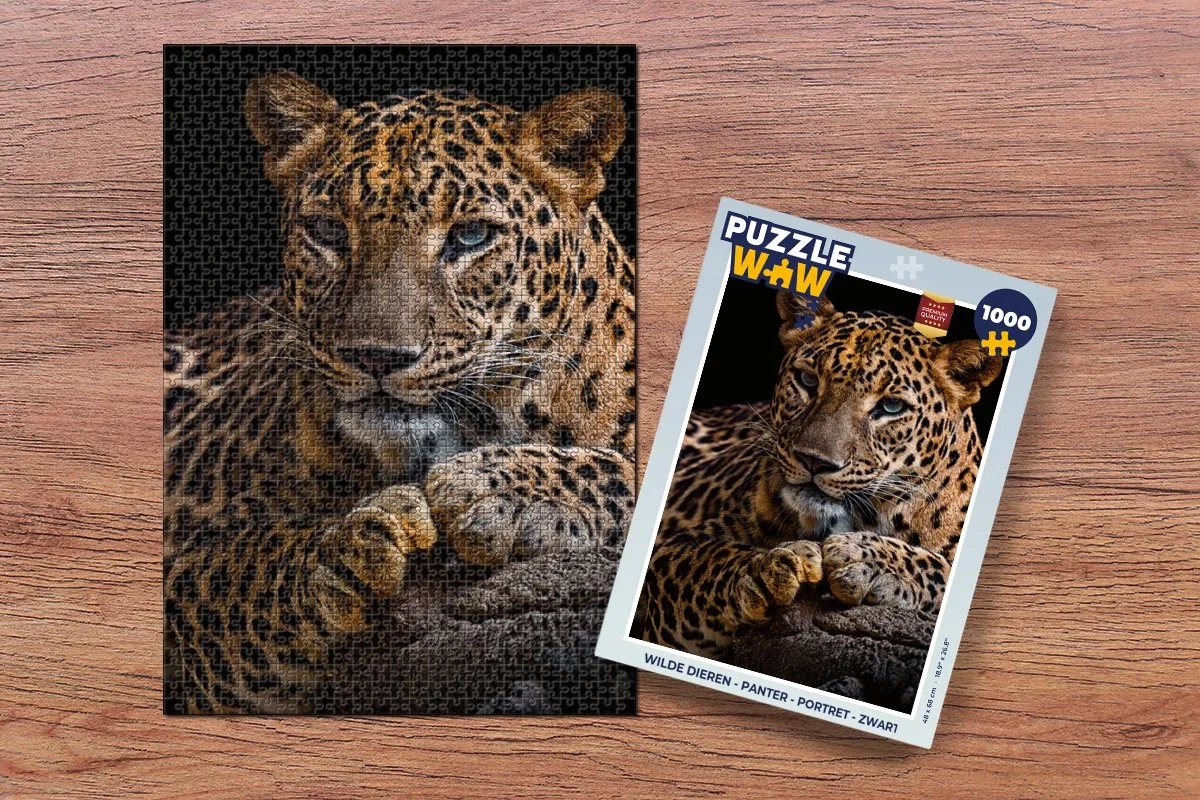 PuzzleWow Puzzel Dieren Panter Portret 1000 Stuks - Multicolor